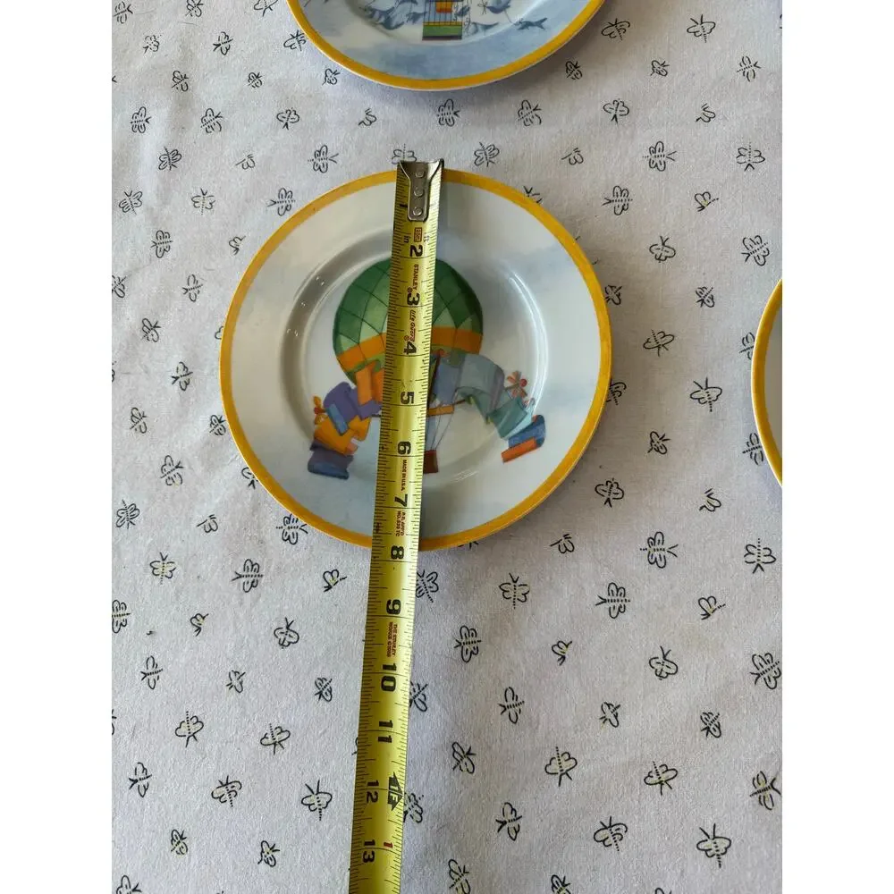 Williams Sonoma Hot Air Balloon Montgolfière Salad Plates x4 wall decor